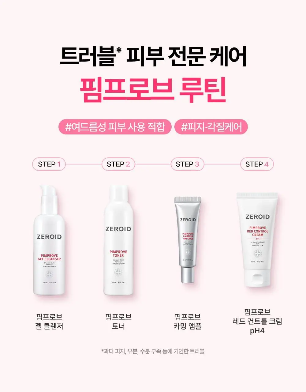 [트러블 피부 추천/저자극 각질 케어] 제로이드 핌프로브 토너 200ml 상세페이지 31